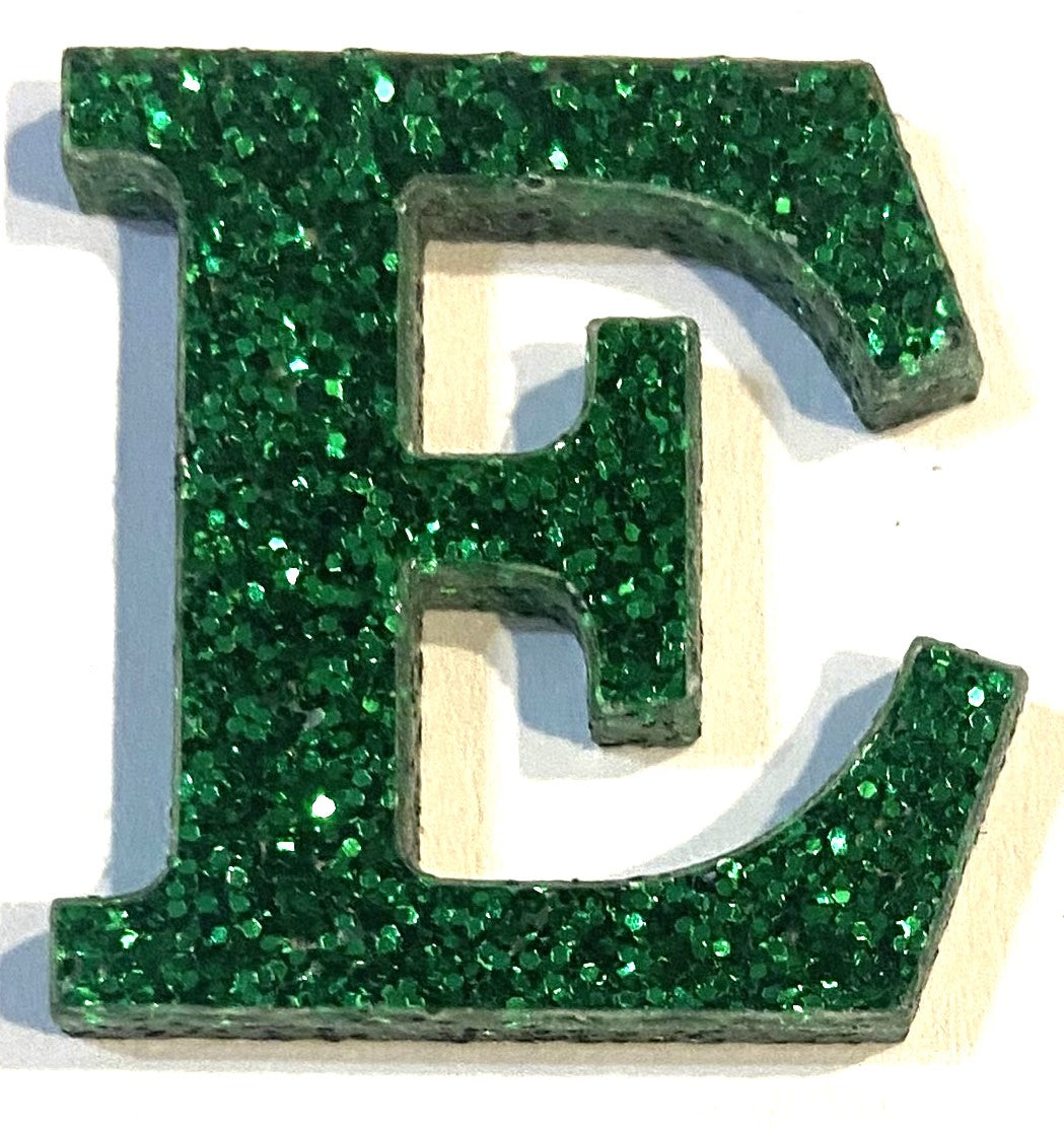 Green Glitter Acrylic Letter - 1" Tall - Font #01
