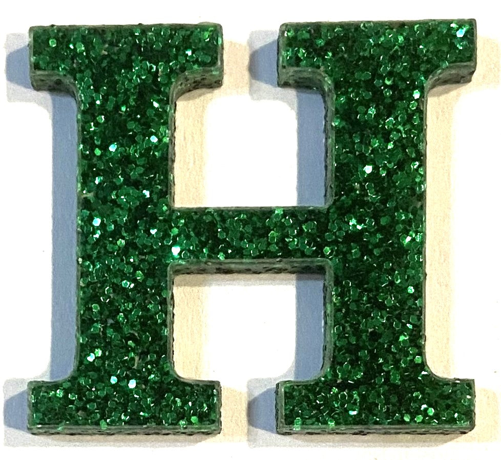 Green Glitter Acrylic Letter - 1" Tall - Font #01