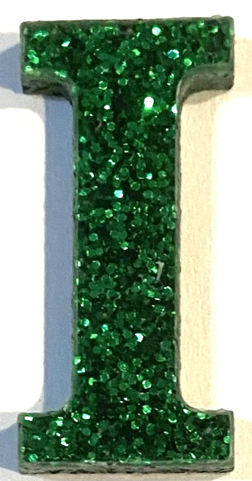 Green Glitter Acrylic Letter - 1" Tall - Font #01