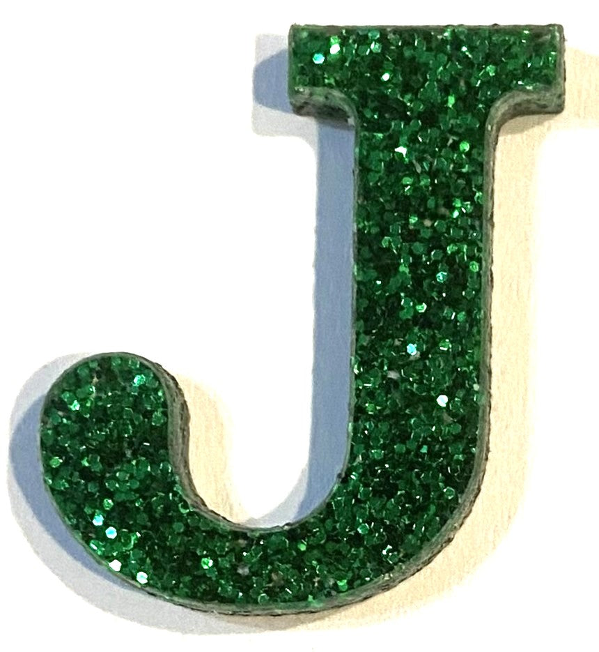 Green Glitter Acrylic Letter - 1" Tall - Font #01