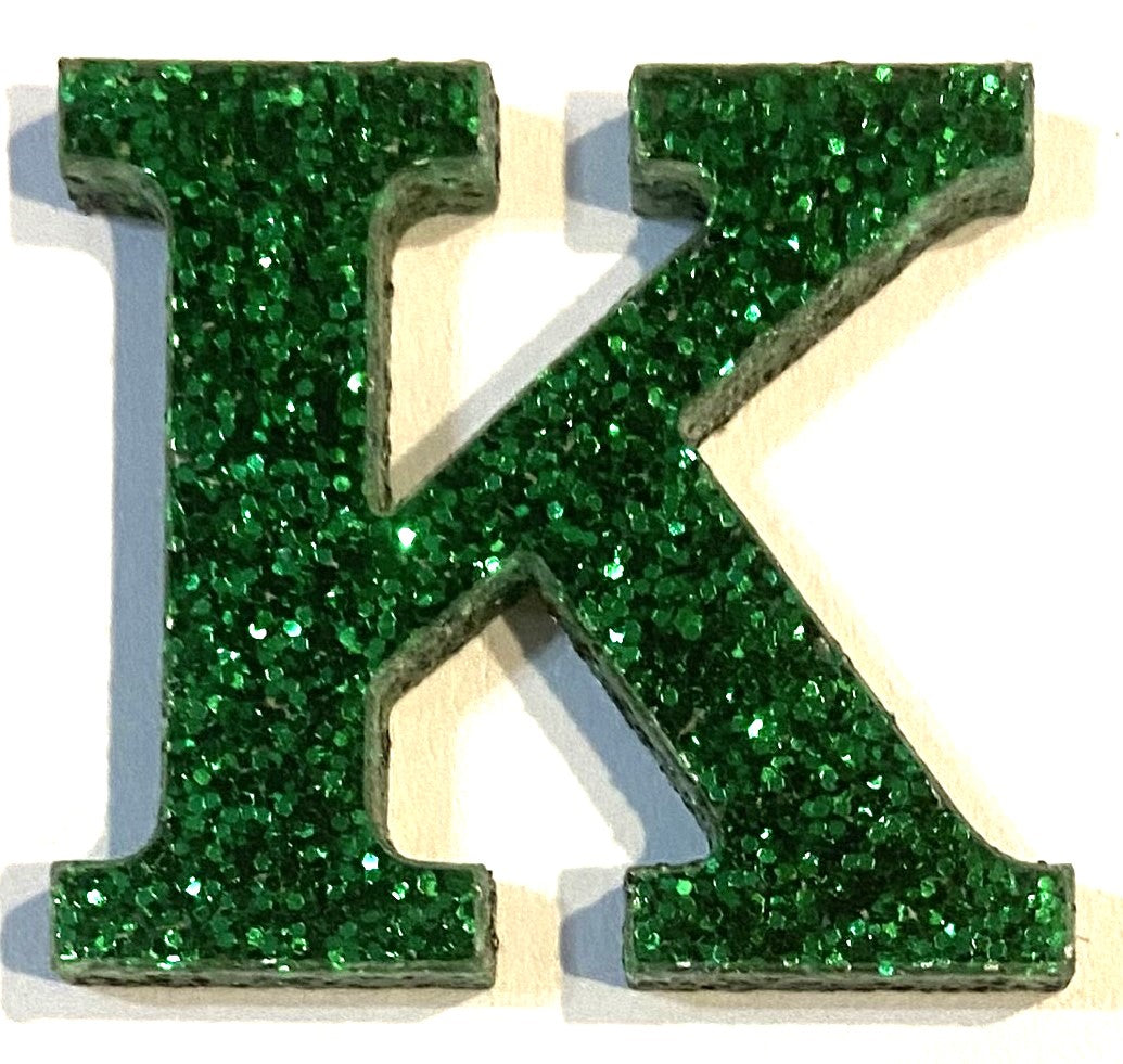 Green Glitter Acrylic Letter - 1" Tall - Font #01