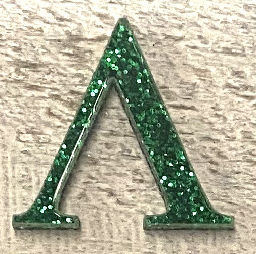 Green Glitter Acrylic Greek Letters - 2" Tall