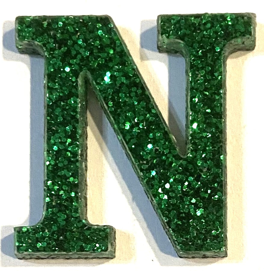 Green Glitter Acrylic Letter - 1" Tall - Font #01