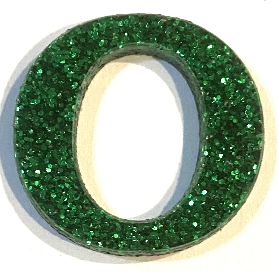 Green Glitter Acrylic Letter - 1" Tall - Font #01