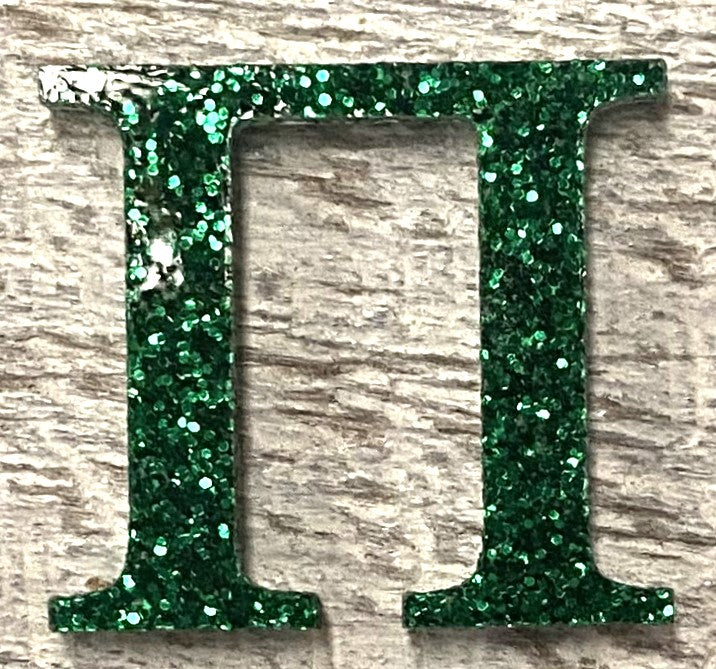 Green Glitter Acrylic Greek Letters - 2" Tall