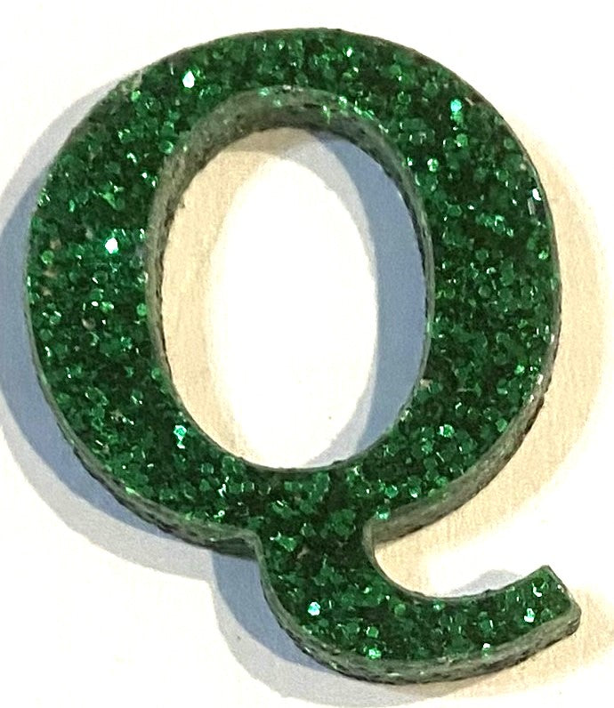 Green Glitter Acrylic Letter - 1" Tall - Font #01