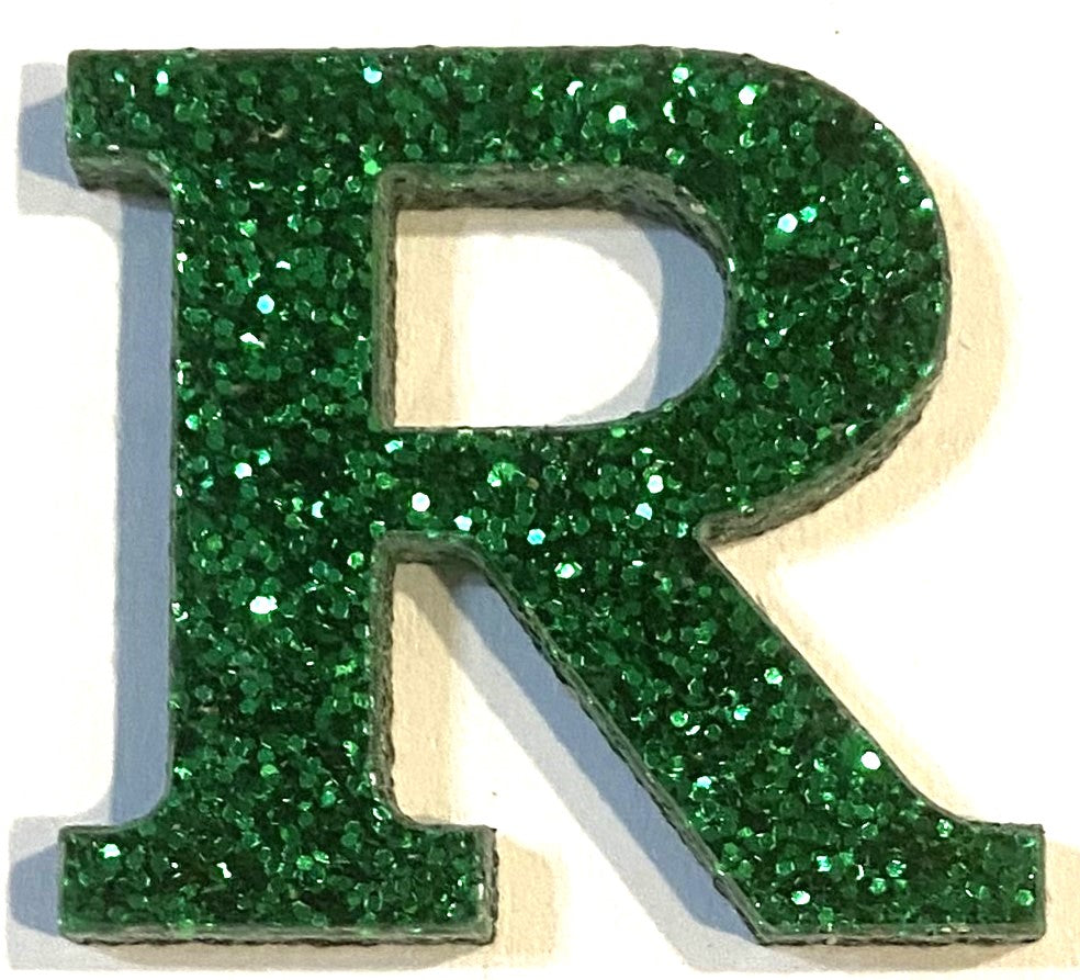 Green Glitter Acrylic Letter - 1" Tall - Font #01