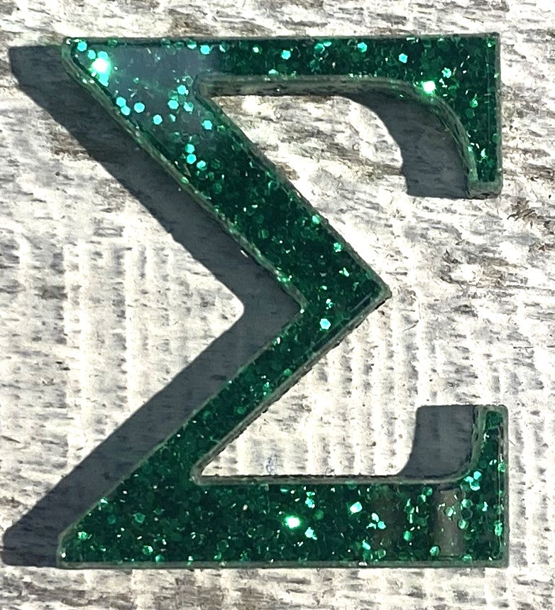 Green Glitter Acrylic Greek Letters - 2" Tall