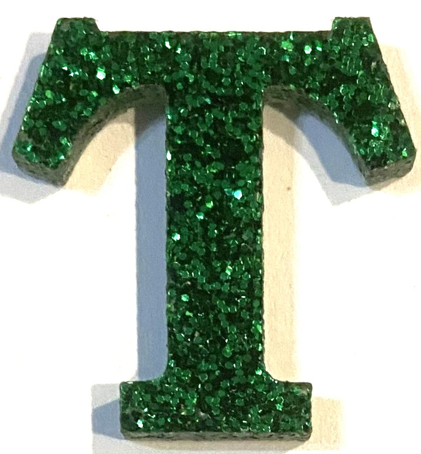 Green Glitter Acrylic Letter - 1" Tall - Font #01