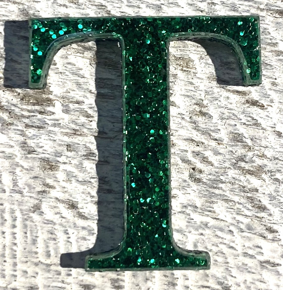 Green Glitter Acrylic Greek Letters - 2" Tall
