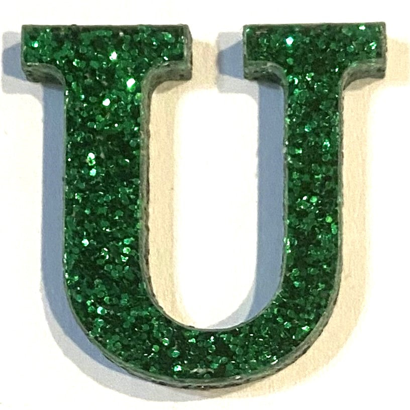 Green Glitter Acrylic Letter - 1" Tall - Font #01
