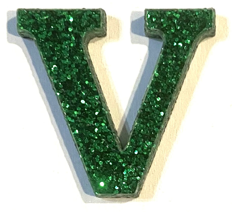 Green Glitter Acrylic Letter - 1" Tall - Font #01