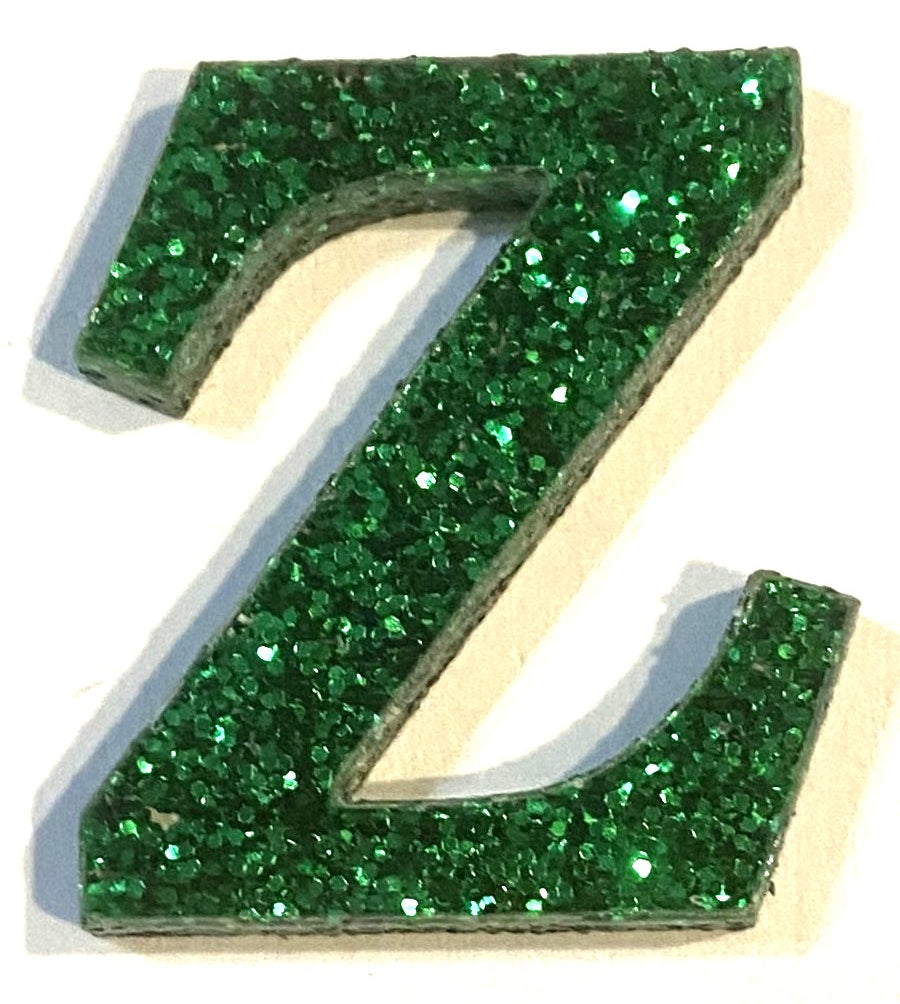 Green Glitter Acrylic Letter - 1" Tall - Font #01