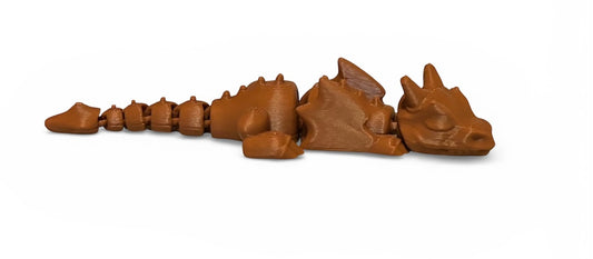 3D printed 4" Lazy Dragon Brown