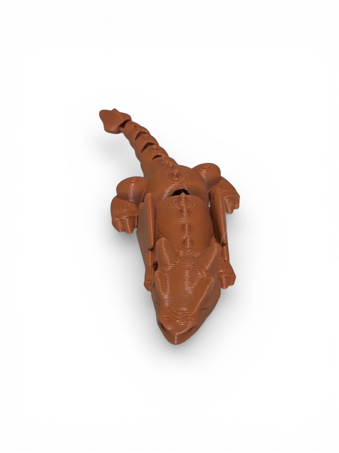 3D printed 4" Lazy Dragon Brown