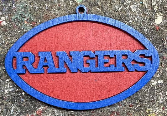 Rangers Ornament - Blue over Red