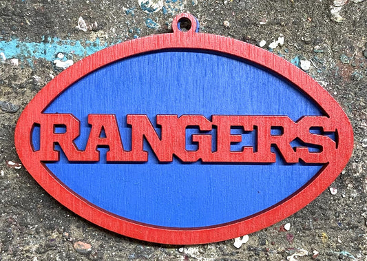 Rangers Ornament - Red over Blue