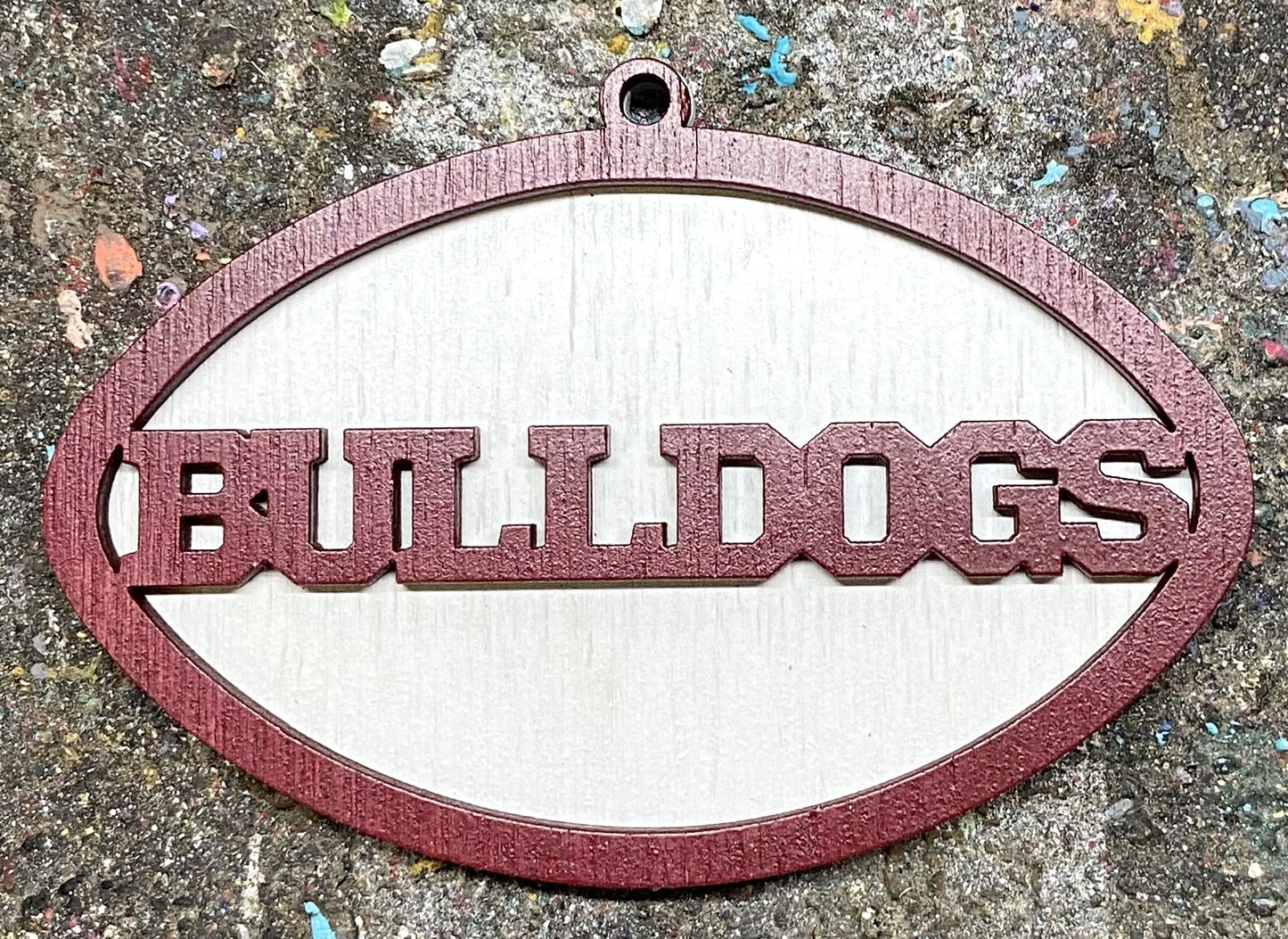 Bulldogs Ornament - Maroon over White