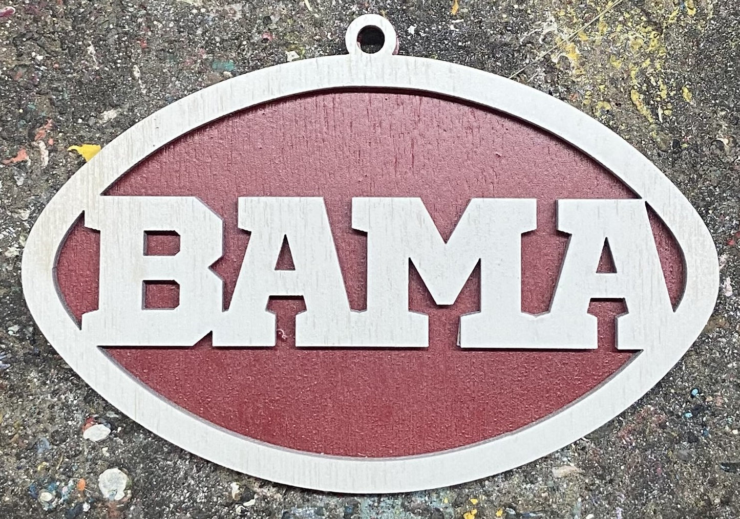 BAMA Ornament - White over Crimson