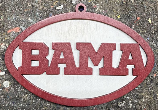 BAMA Ornament - Crimson over White