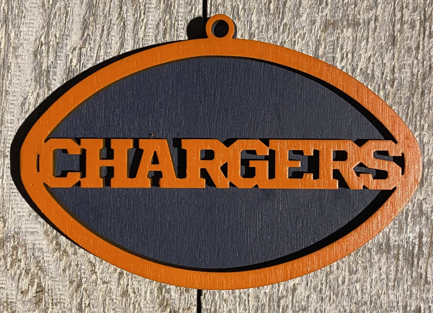 Chargers Ornament - Orange over Navy