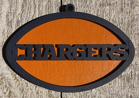 Chargers Ornament - Navy over Orange