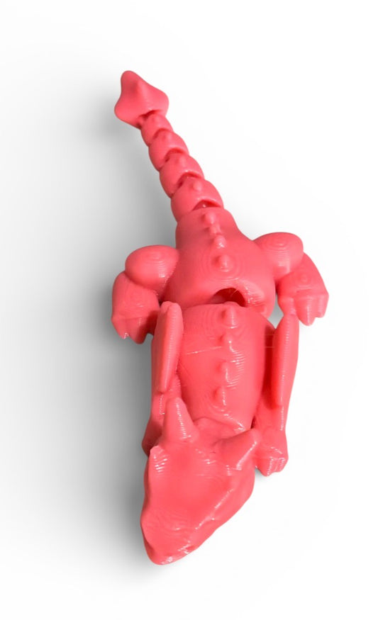 3D printed 4" Lazy Dragon Pink