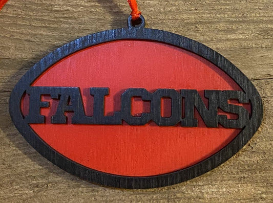 Falcons Ornament - Black over Red