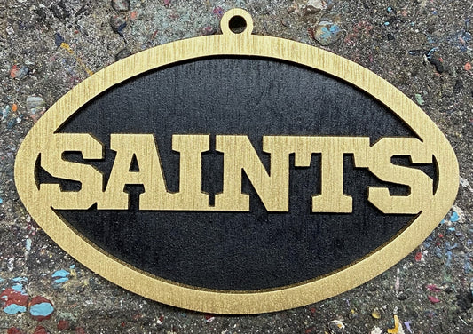 Saints Ornament - Gold over Black