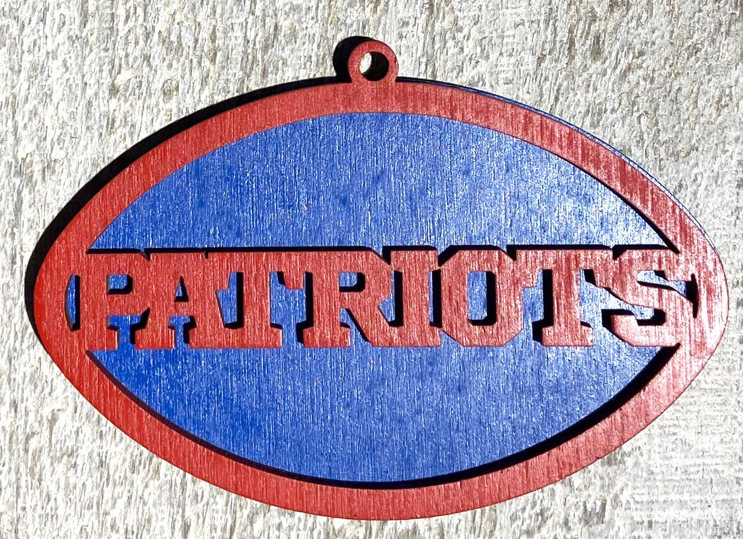 Patriots Ornament - Red over Blue