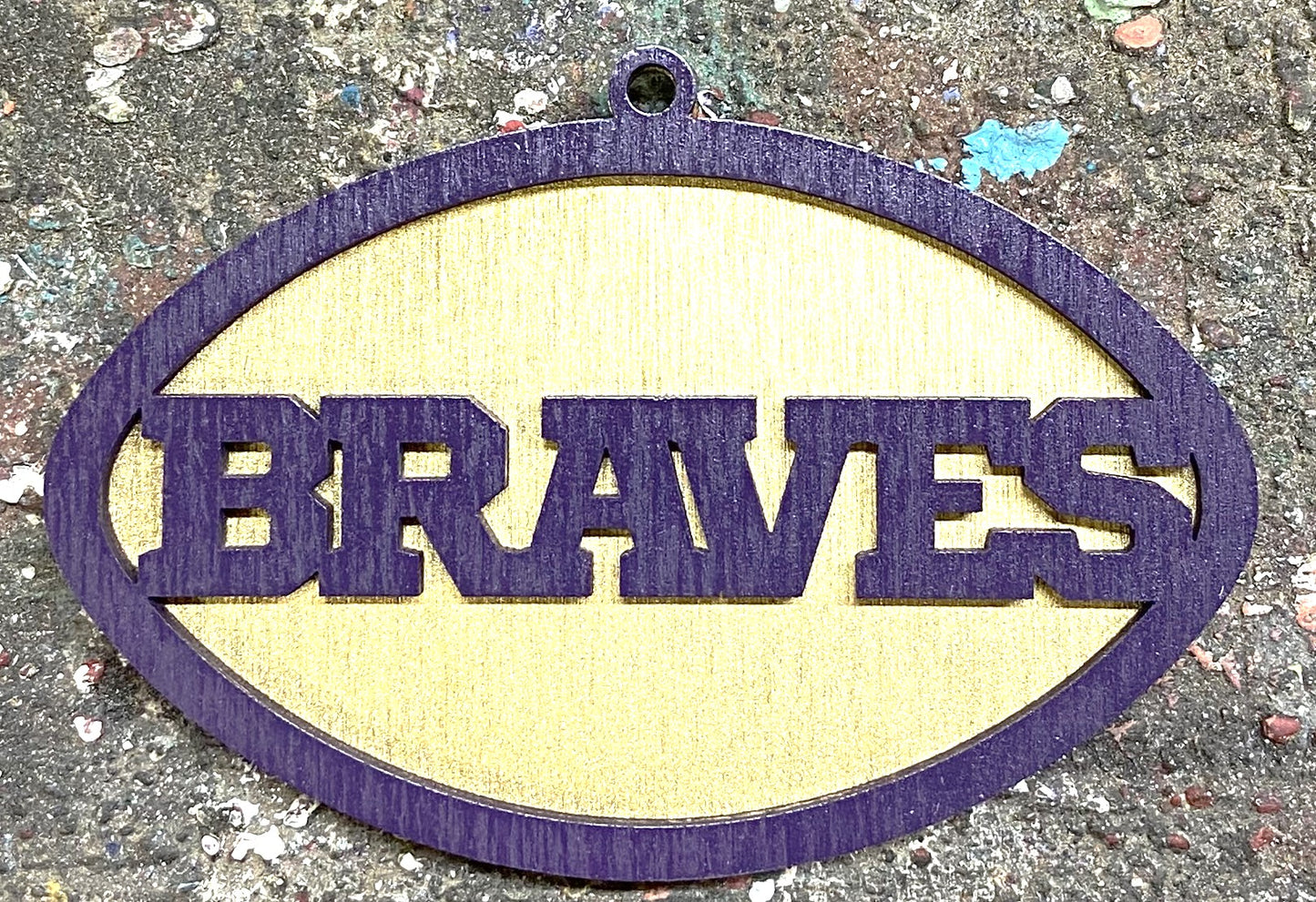 Braves Ornament - Purple over Gold