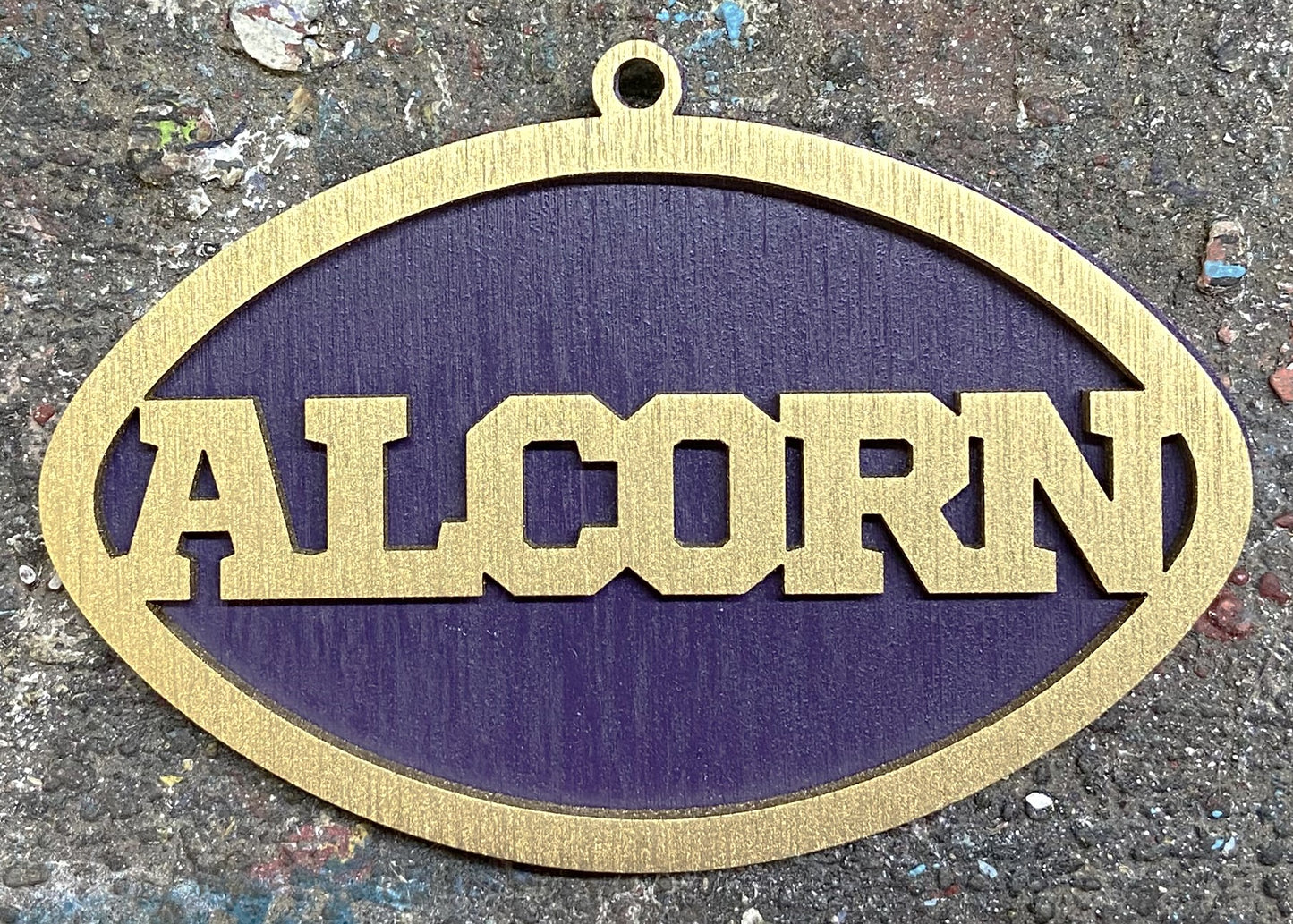 Alcorn Ornament - Gold over Purple