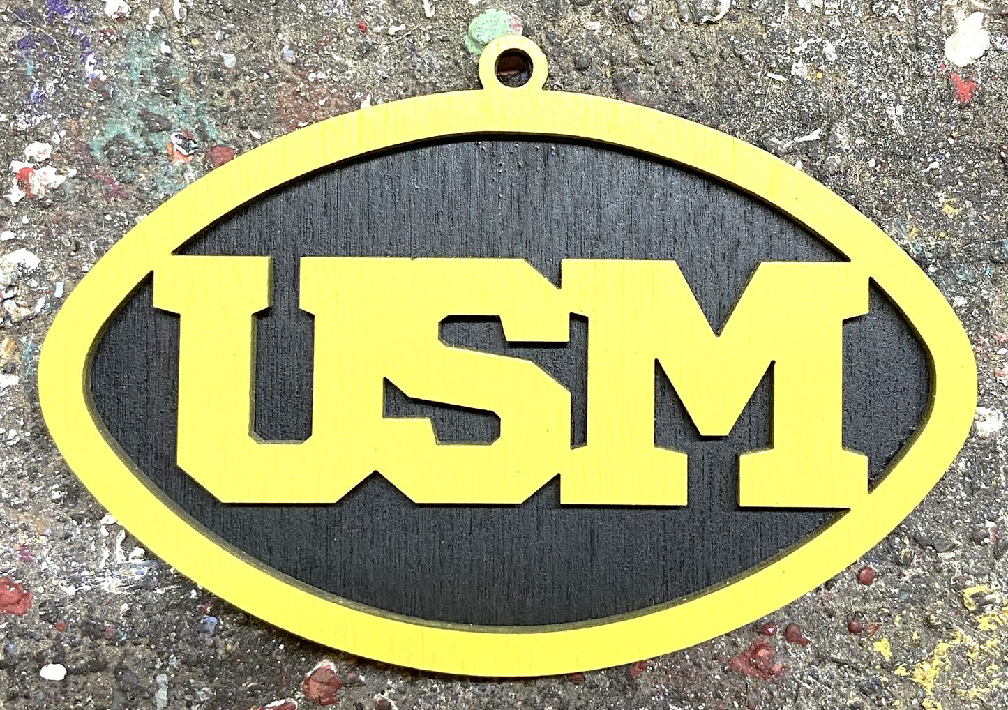 USM Ornament - Yellow over Black