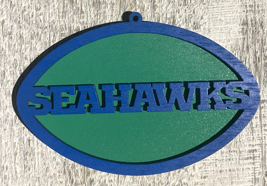 Seahawks Ornament - Blue over Green