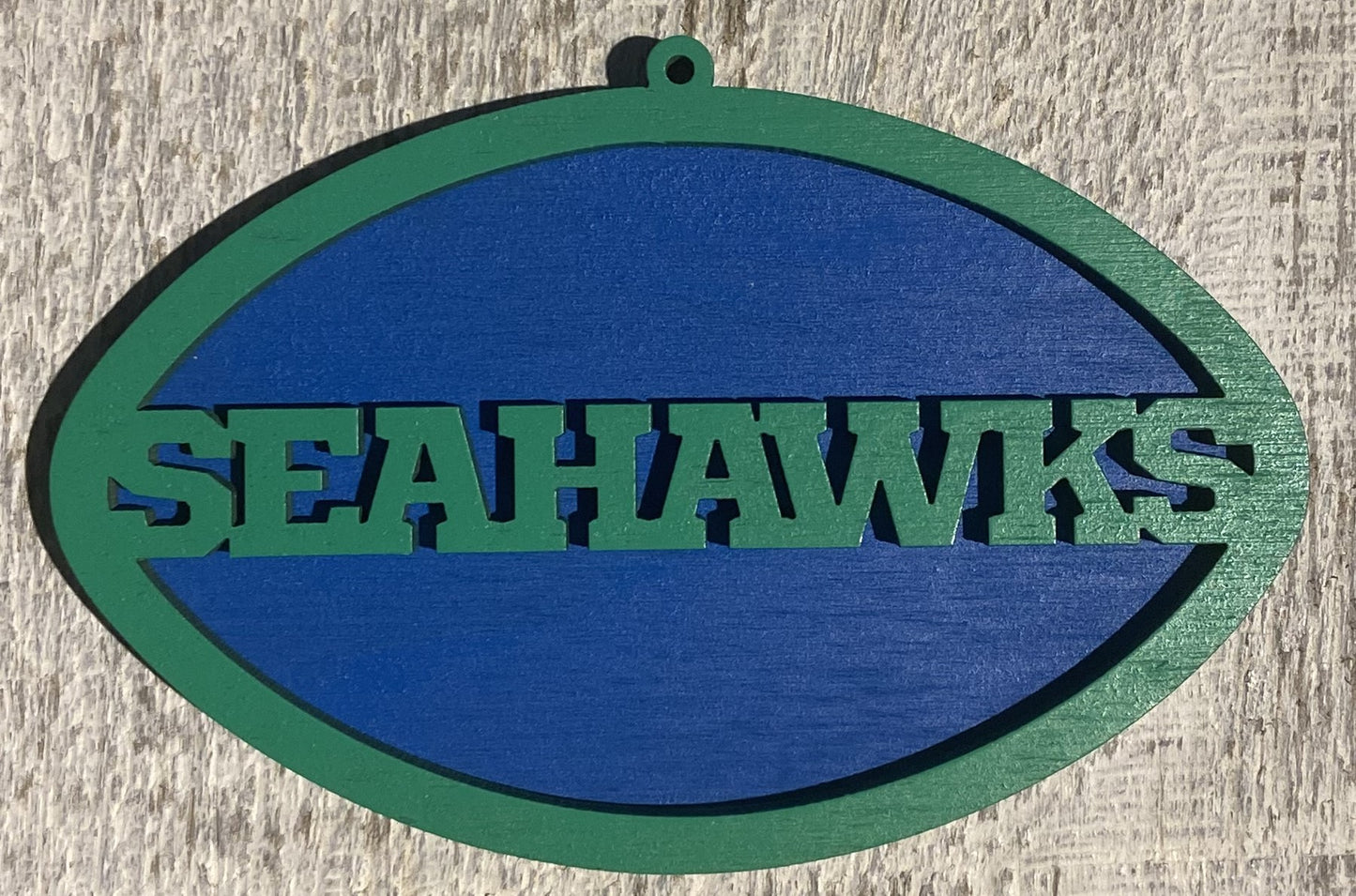 Seahawks Ornament - Green over Blue