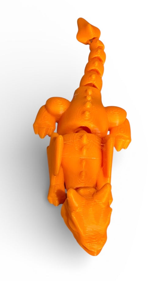 3D printed 4" Lazy Dragon Pumpkin Orange