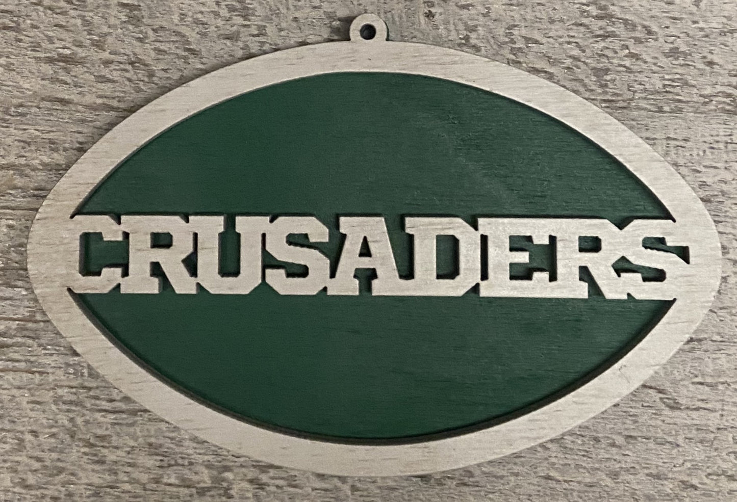 Crusaders Ornament - White over Green