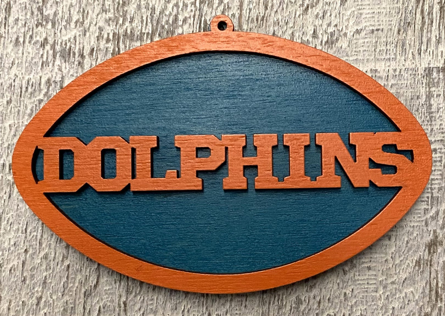 Dolphins Ornament - Orange over Lagoon