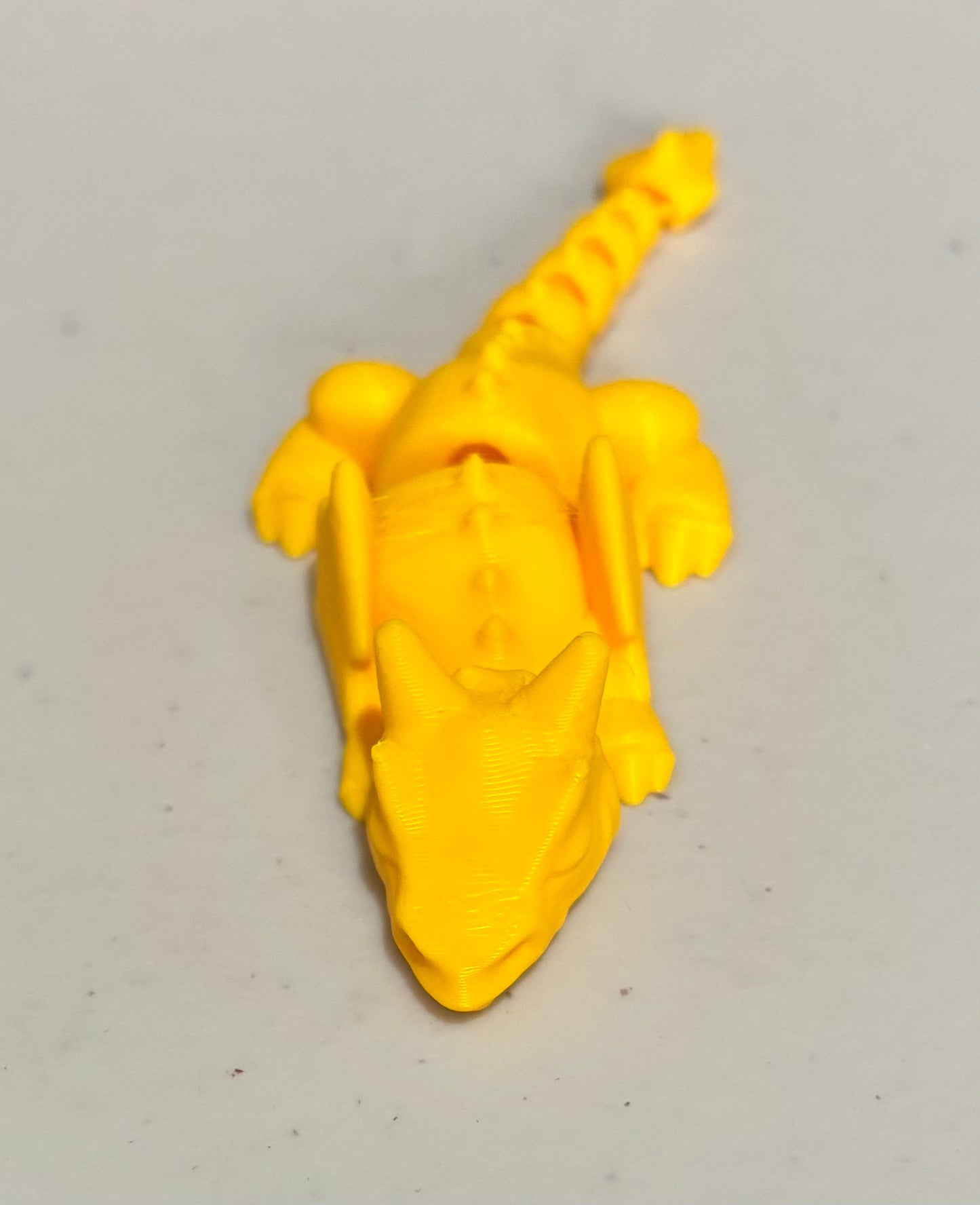 3D printed Lazy Dragon - 8-1/4" - Sunflower Yellow