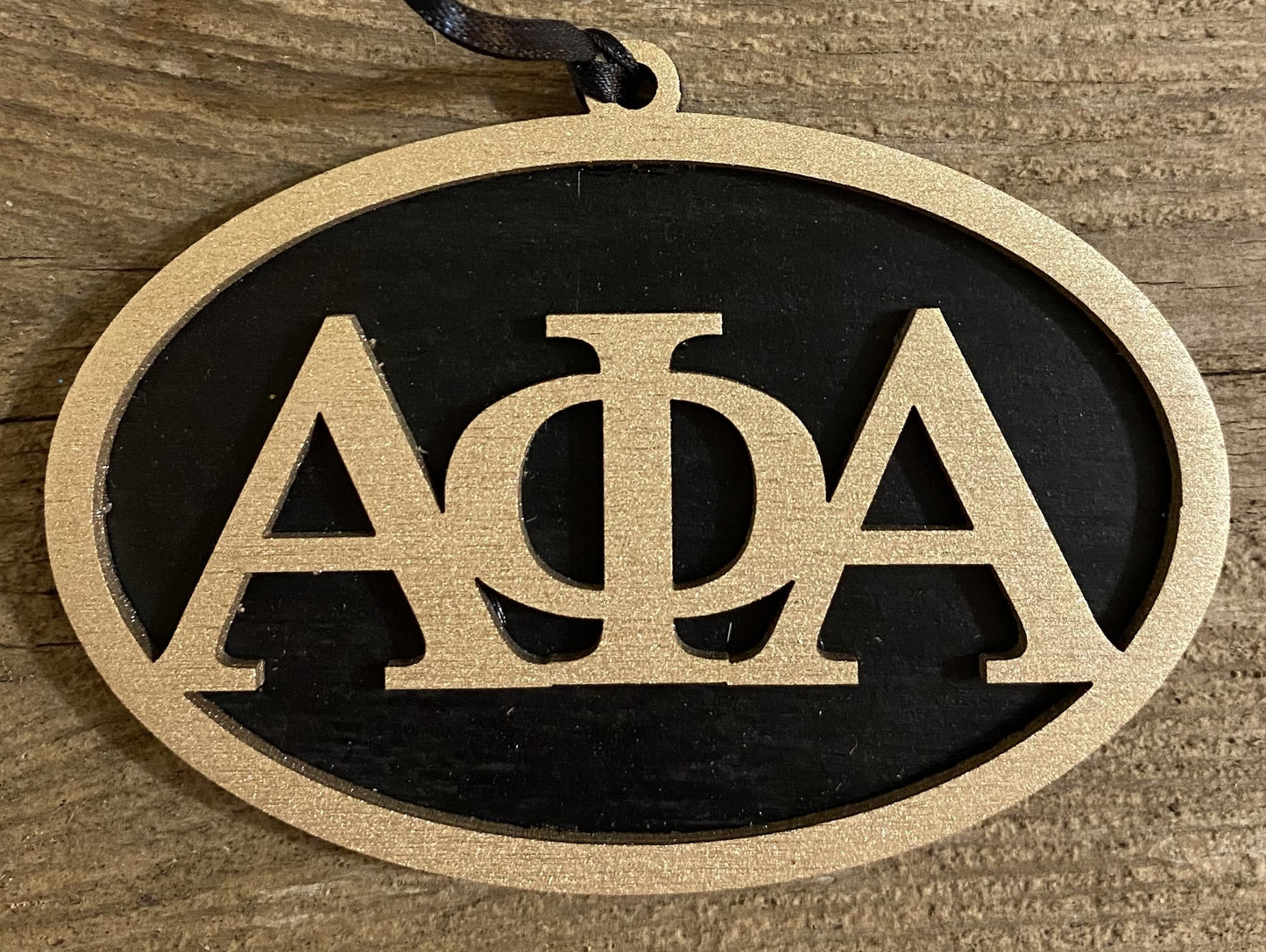 Alpha Phi Alpha Ornament - Gold over Black