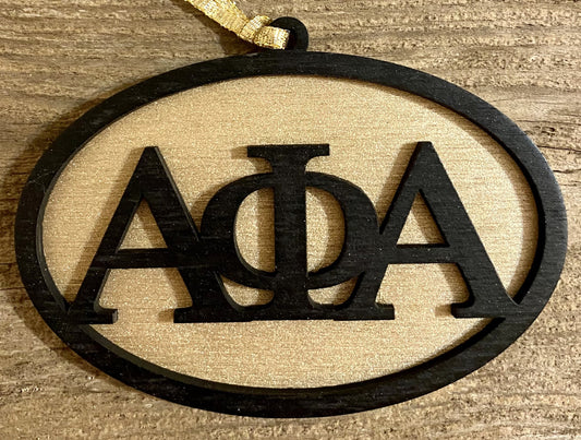 Alpha Phi Alpha Ornament - Black over Gold