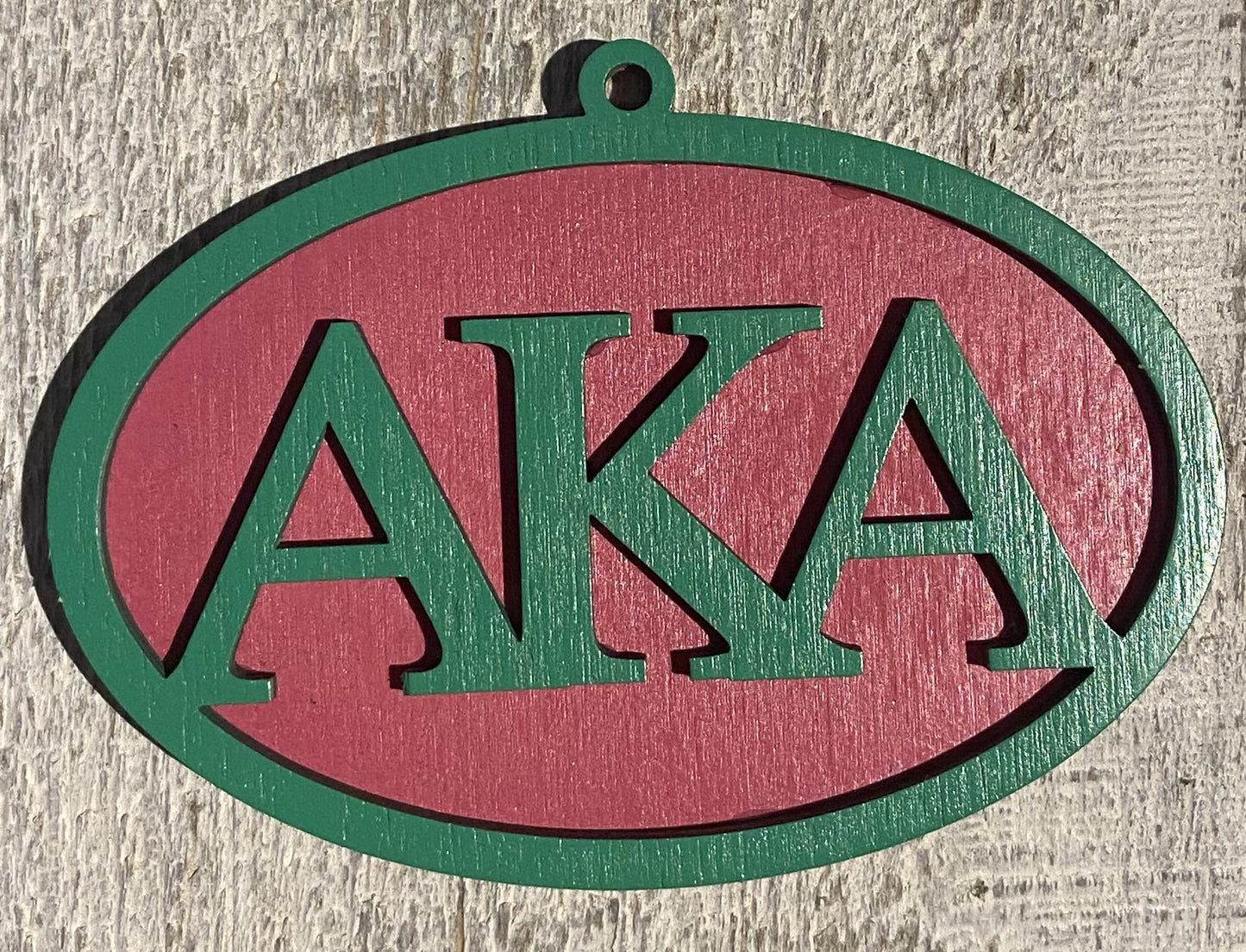 Alpha Kappa Alpha Ornament - Green over Pink