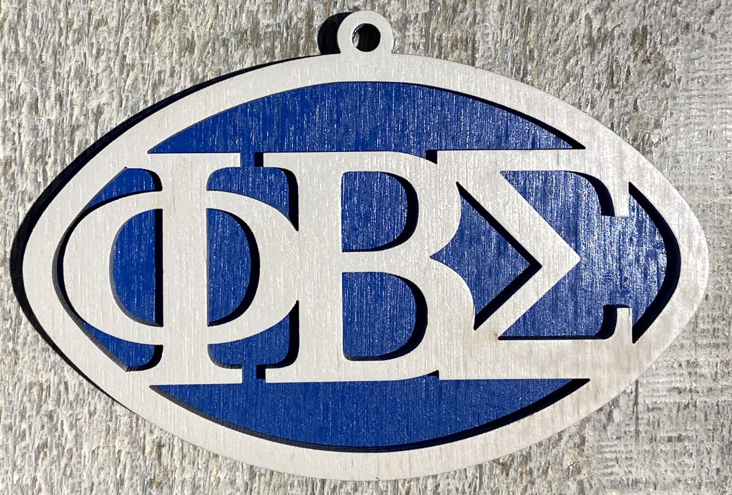 Phi Beta Sigma Ornament - White over Blue