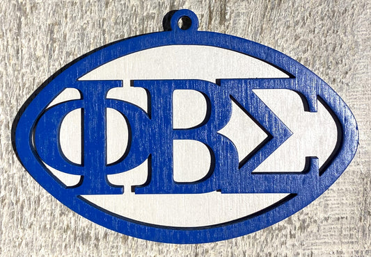 Phi Beta Sigma Ornament - Blue over White