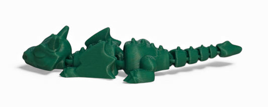 3D printed Lazy Dragon - 8-1/4" - Mistletoe Green
