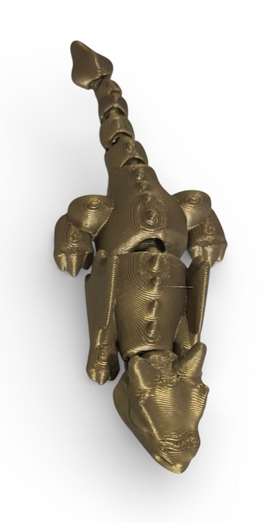3D printed 4" Lazy Dragon, Bronze