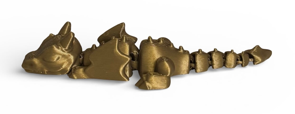 3D printed 4" Lazy Dragon, Bronze