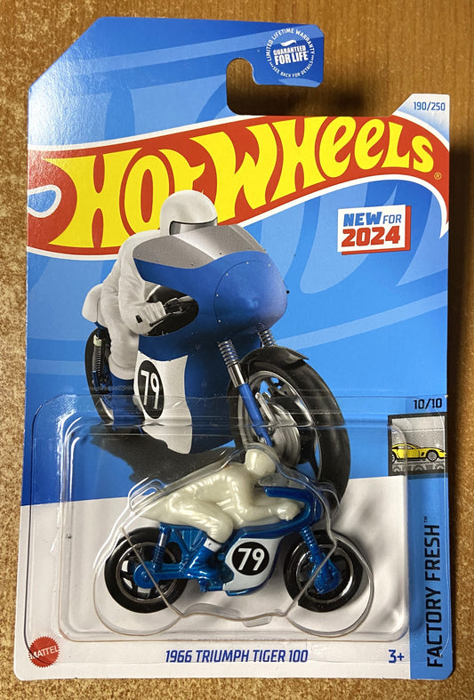 2024 Hot Wheels #190 1966 Triumph Tiger 100 BLUE