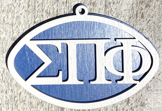 Sigma Pi Phi Ornament - White over Blue