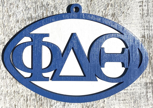 Phi Delta Theta Ornament - Blue over White